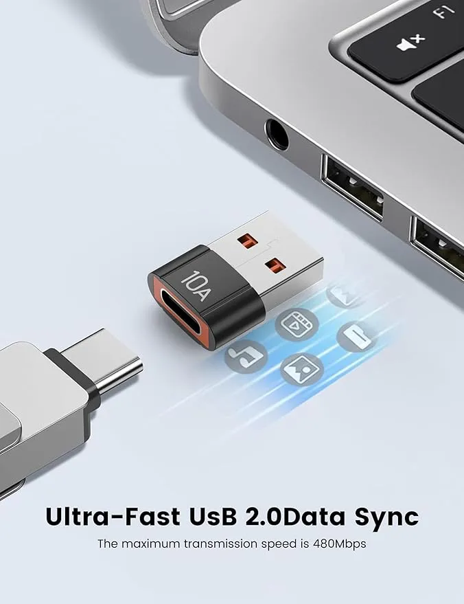 Adaptador USB-A a USB-C 200W para Carga Rápida y Transferencia de Datos - Image 3