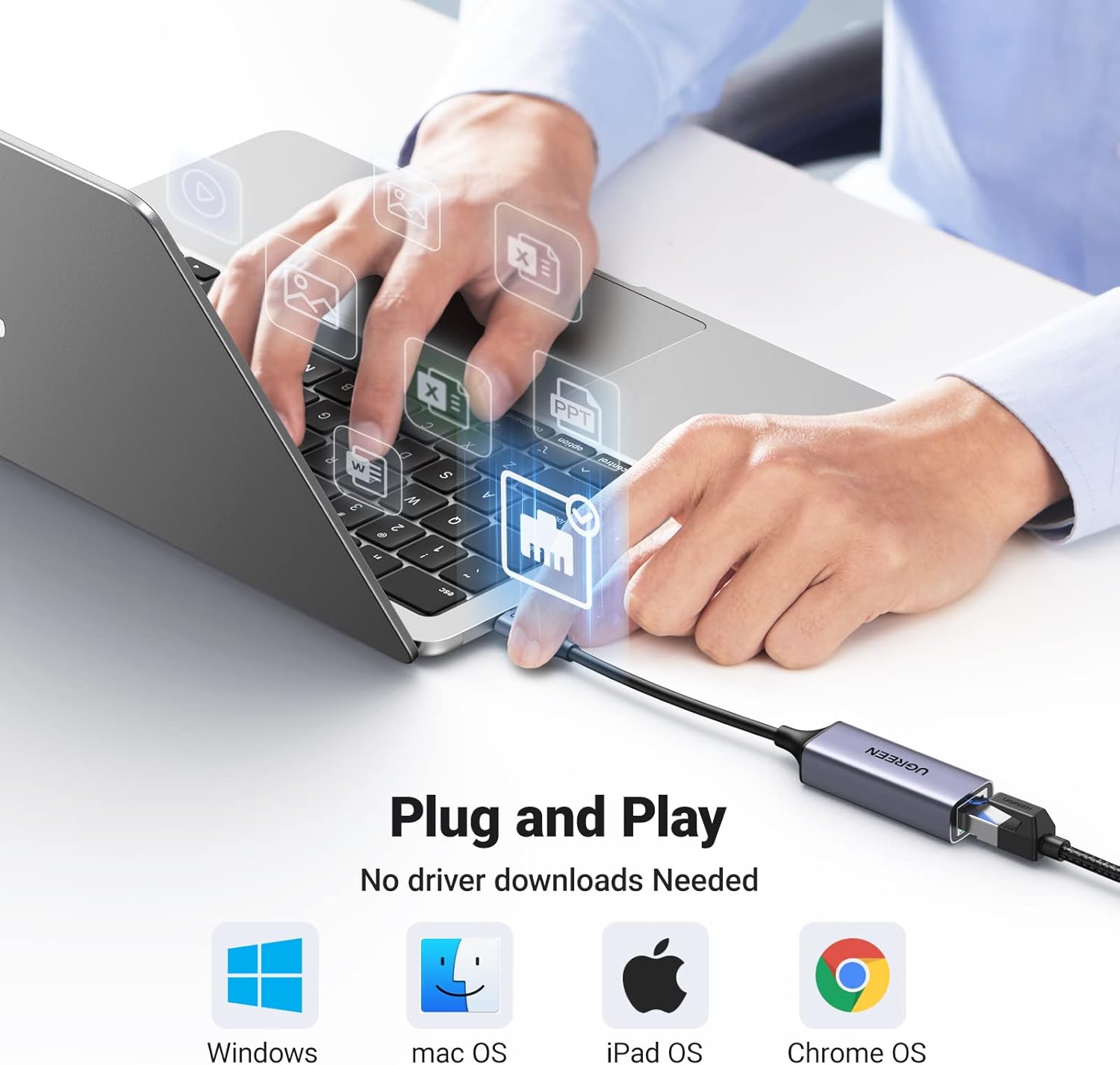 Adaptador UGREEN USB-C a Ethernet Gigabit RJ45 - Image 4