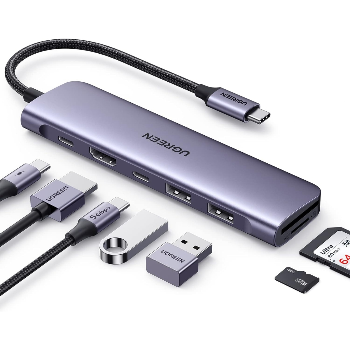 Hub Multipuerto USB-C UGREEN Revodok 7 en 1