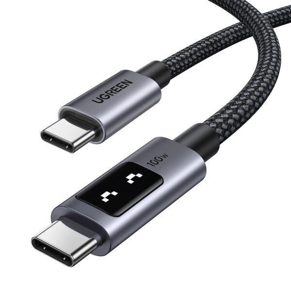 Cable UGREEN Uno USB-C a USB-C 100W con LED de 2 Metros