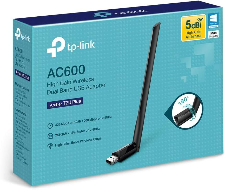 Adaptador WiFi USB TP-Link Archer T2U Plus AC600 Dual Band - Image 4