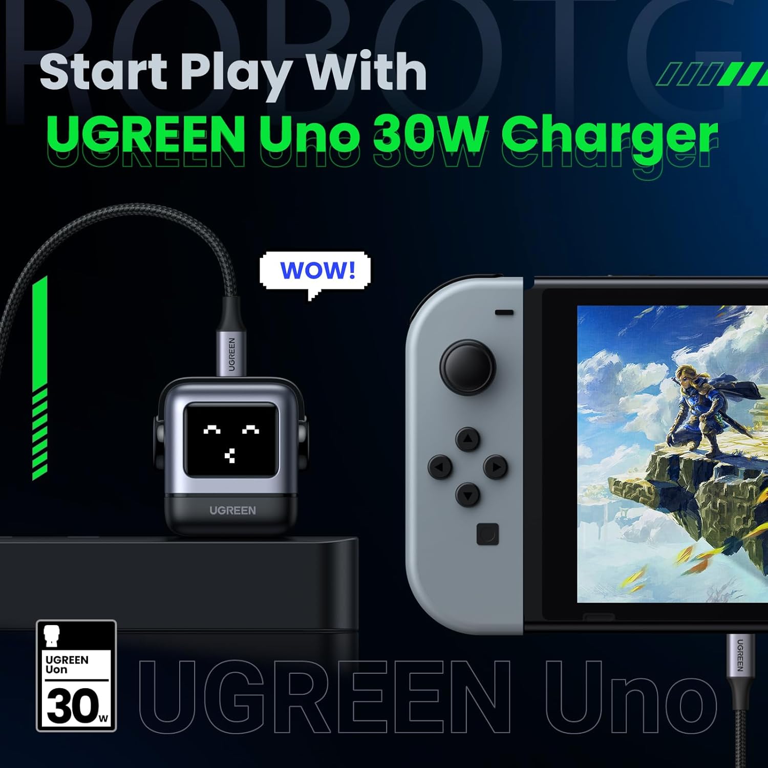 Cargador UGREEN Uno USB-C 30W GaN con Pantalla LED - Image 3