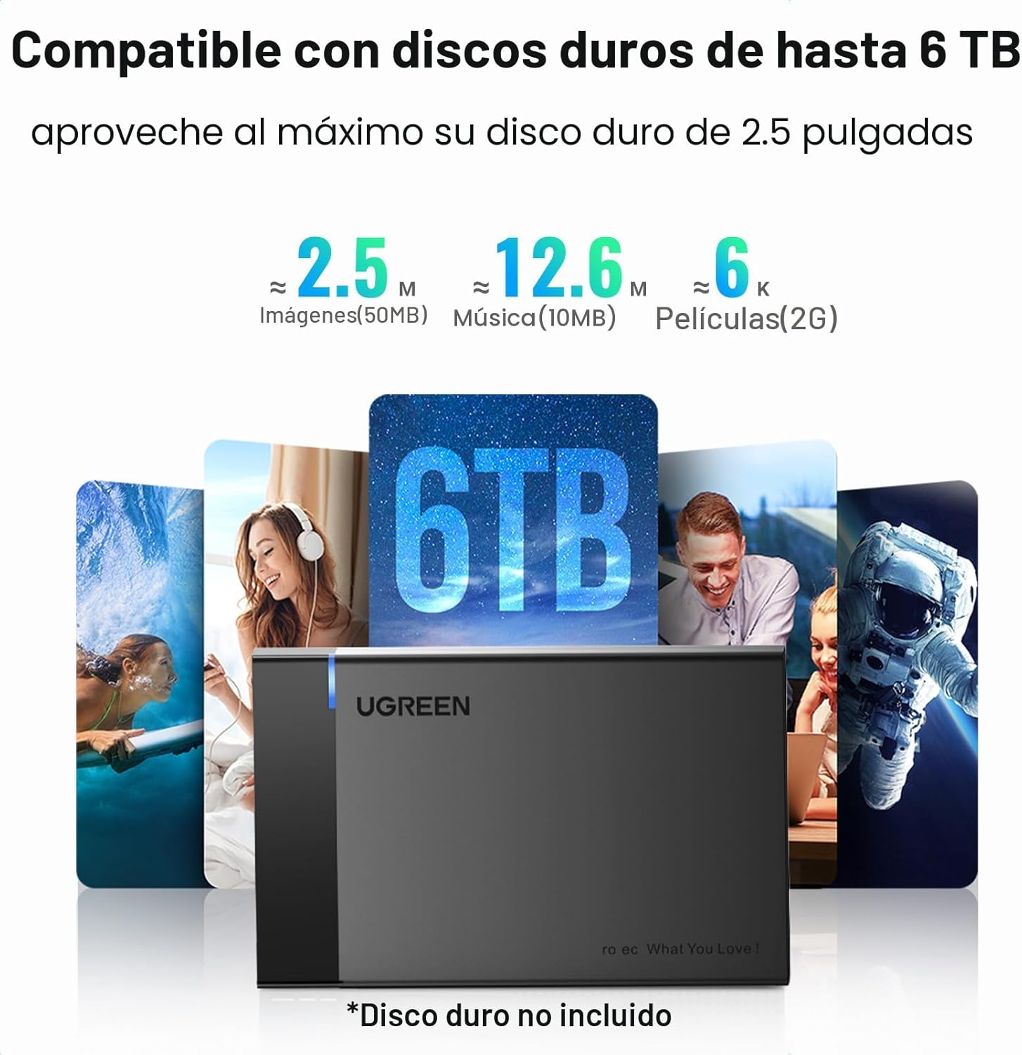 Caja Externa UGREEN USB 3.0 a SATA III para SSD y HDD 2.5" - Image 4