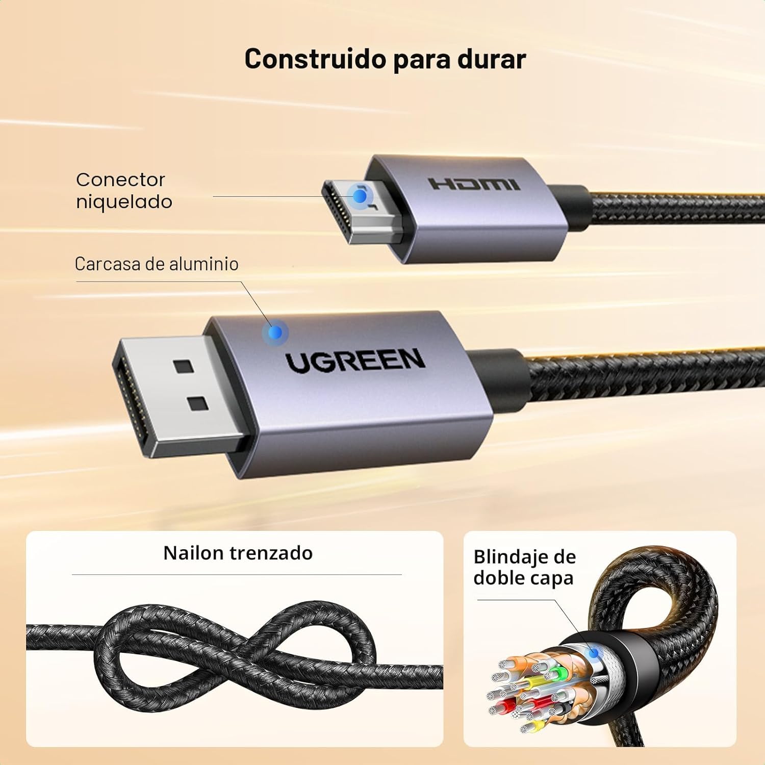 Cable UGREEN DisplayPort a HDMI 4K de 2 Metros - Image 4