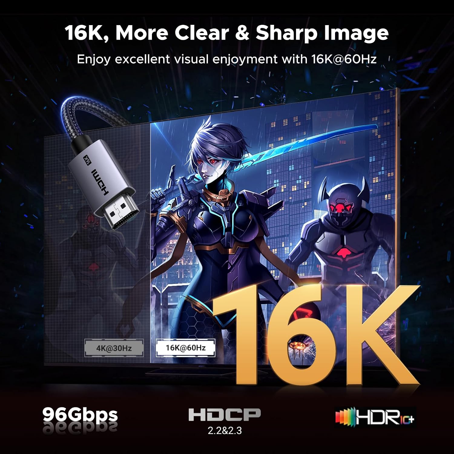 Cable UGREEN HDMI 2.2 Ultra Alta Velocidad 16K de 2 Metros - Image 2
