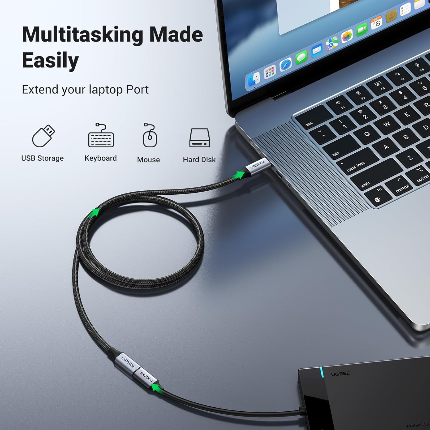 Cable de Extensión USB-C UGREEN 10Gbps 100W 1 Metro - Image 4