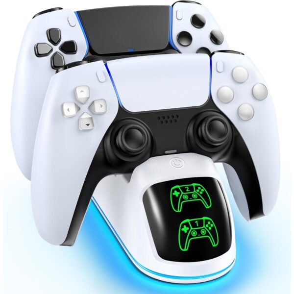 Base Cargadora OIVO para Controles PS5 DualSense y DualSense Edge con Iluminación RGB