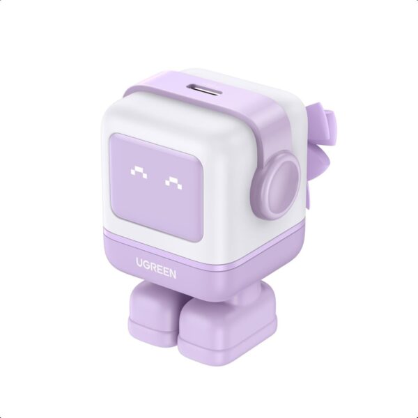 Cargador UGREEN Uno USB-C 30W GaN Morado con Pantalla LED