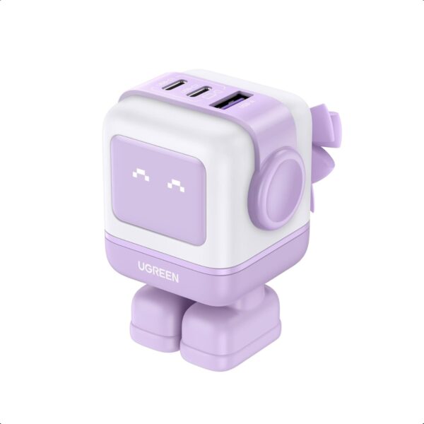Cargador UGREEN Uno Robot GaN de 65W con 3 Puertos USB-C y USB-A